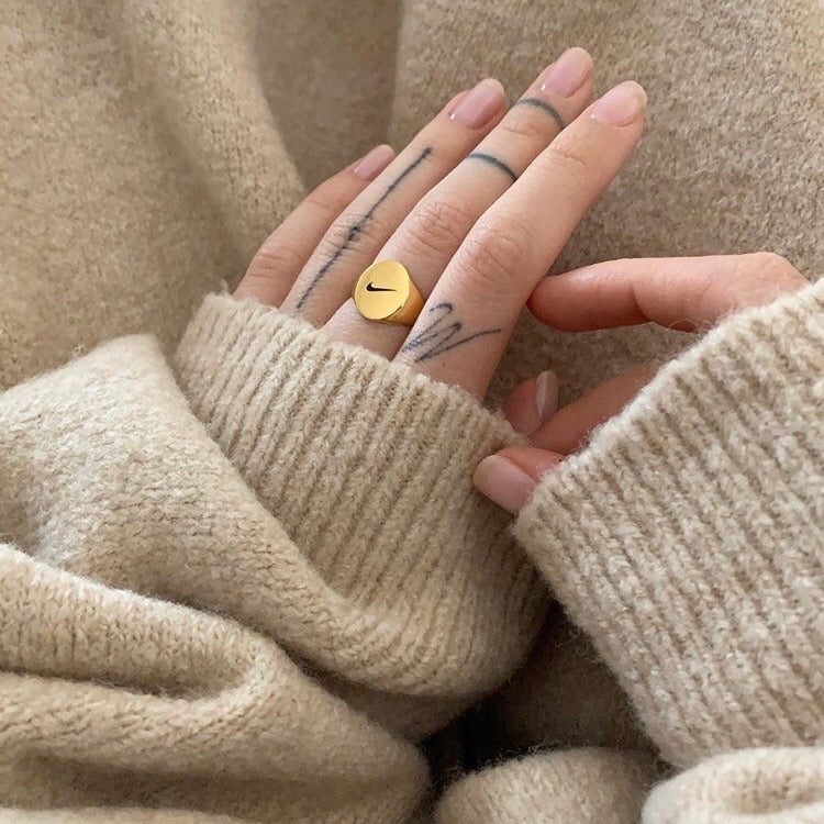 Gold Swoosh Ring