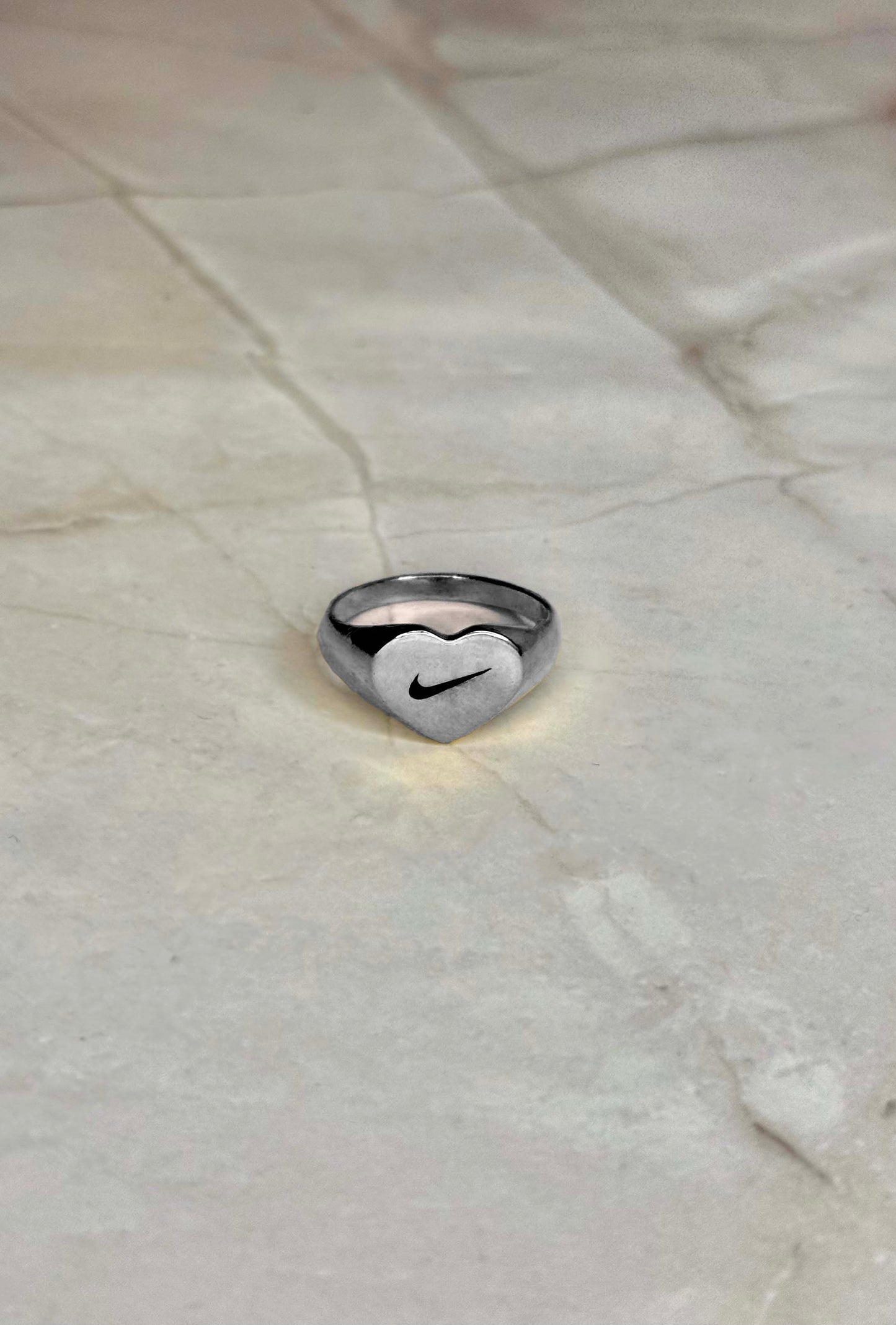 Heart Swoosh signet Ring