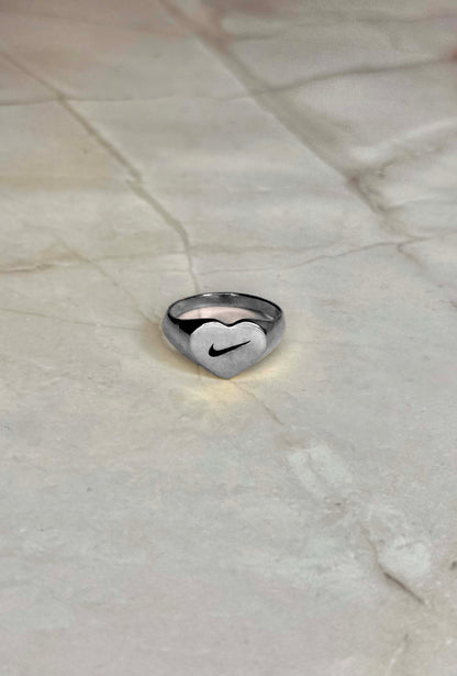 Heart Swoosh signet Ring